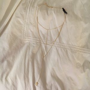 Triple layer triangle drop chain necklace